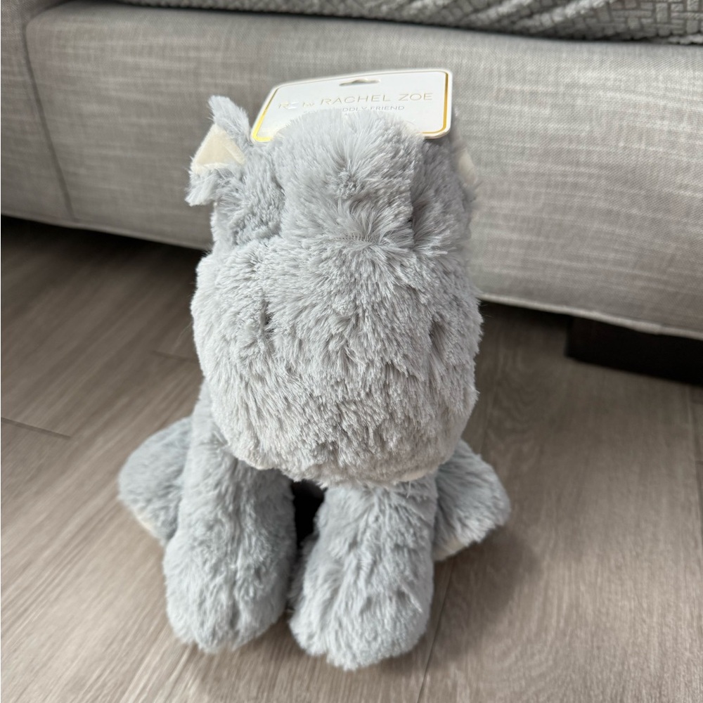 NWT RZ by Rachel Zoe Plush Hippo in Light Gray